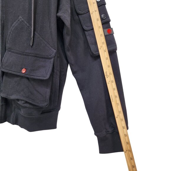 Preme Black With Multiple Utility Pockets Full-Zip Hoodie Size L - Picture 14 of 14